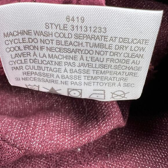 Tory Burch Super Skinny Jean Burgundy Cranberry Stretch Denim Mid Rise Size 27 - Picture 13 of 14